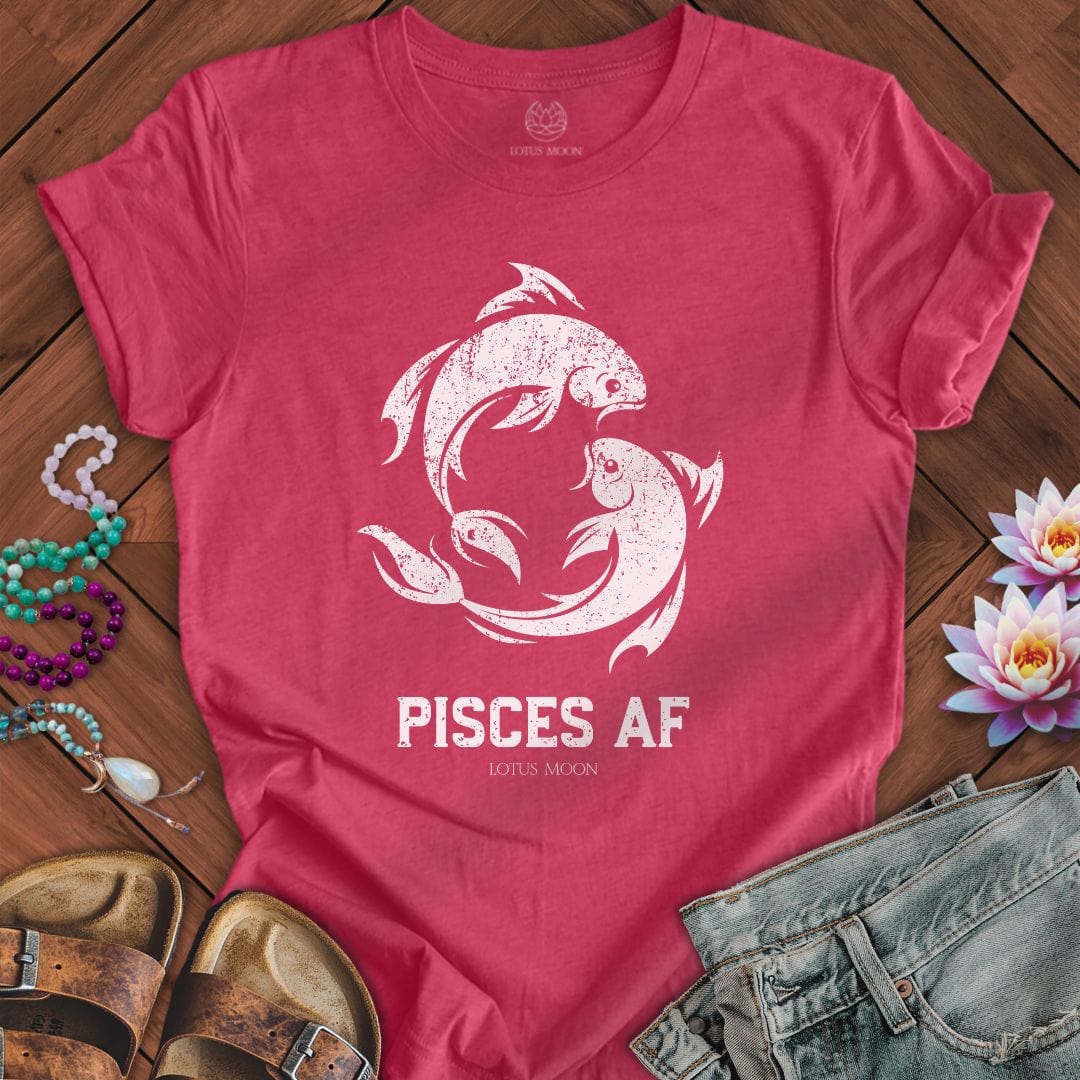 Pisces AF Tee Heather Raspberry