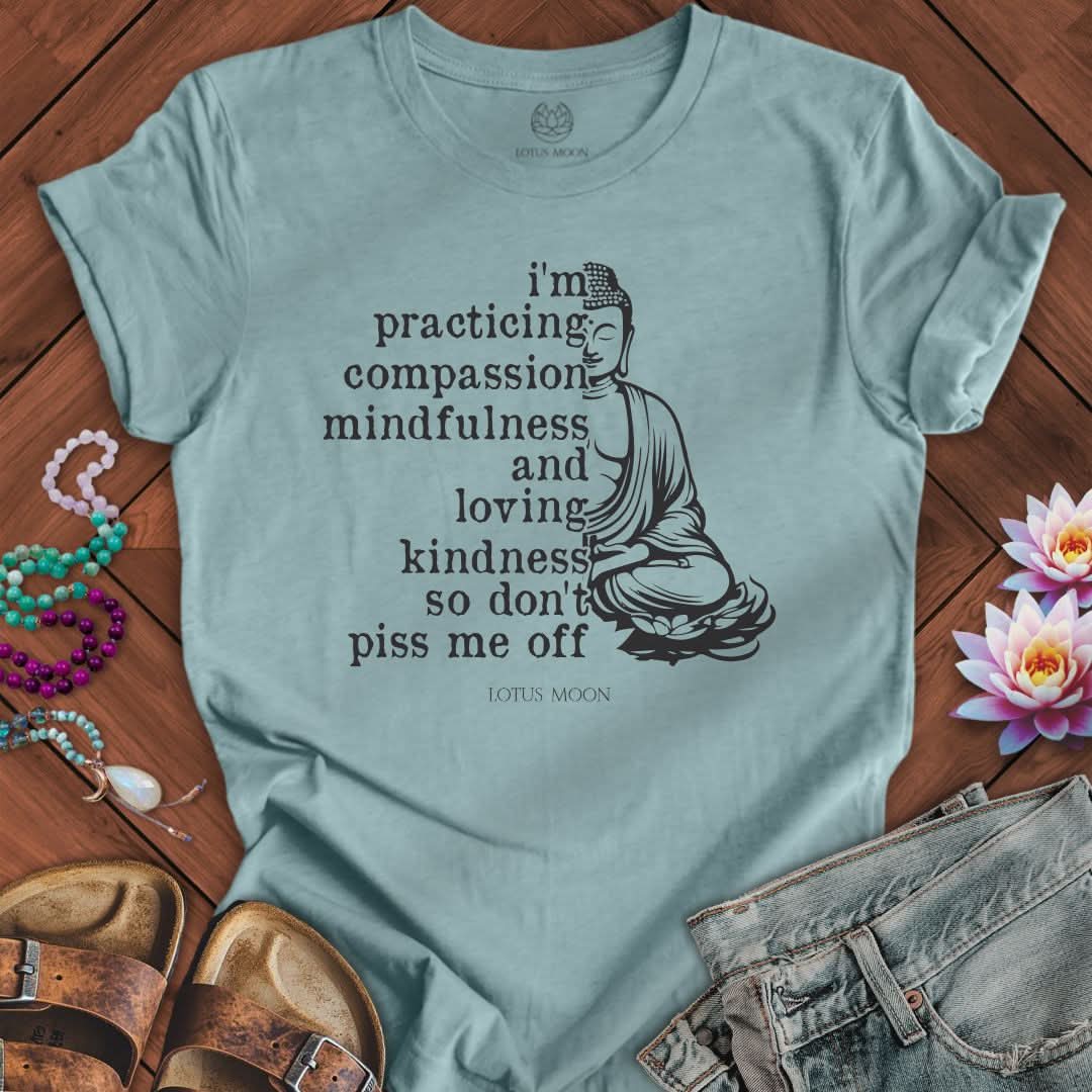 Practicing Compassion Tee Heather Blue Lagoon