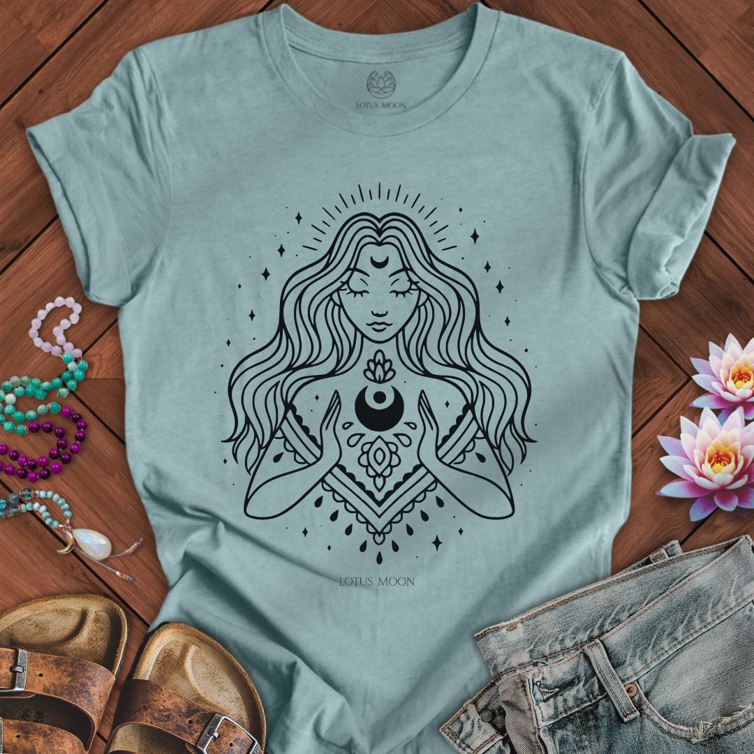 Priestess Tee Heather Blue Lagoon