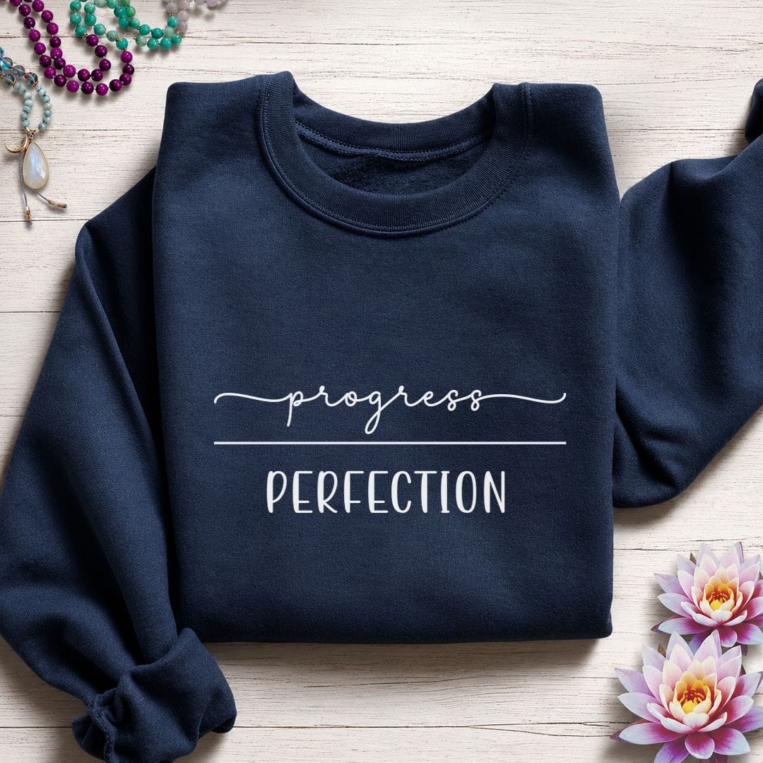 Progress Over Perfection Sweatshirt Navy