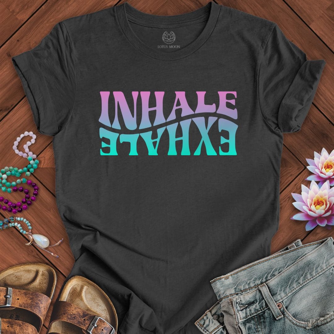 Psychedelic Inhale Exhale Tee Dark Grey Heather