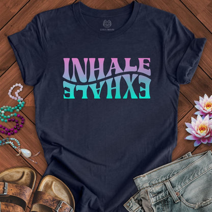 Psychedelic Inhale Exhale Tee Heather Midnight Navy