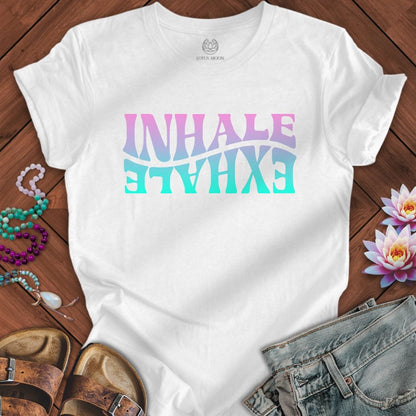 Psychedelic Inhale Exhale Tee Solid White Blend