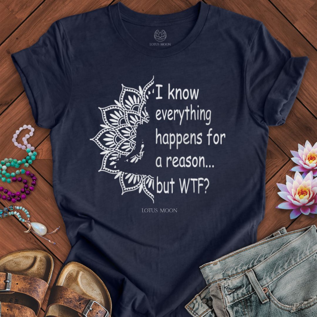 Questioning Fate Tee Heather Midnight Navy