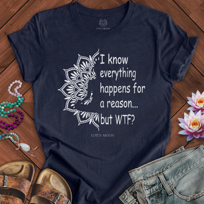 Questioning Fate Tee Heather Midnight Navy