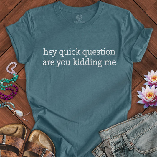 Quick Question Tee Heather Deep Teal
