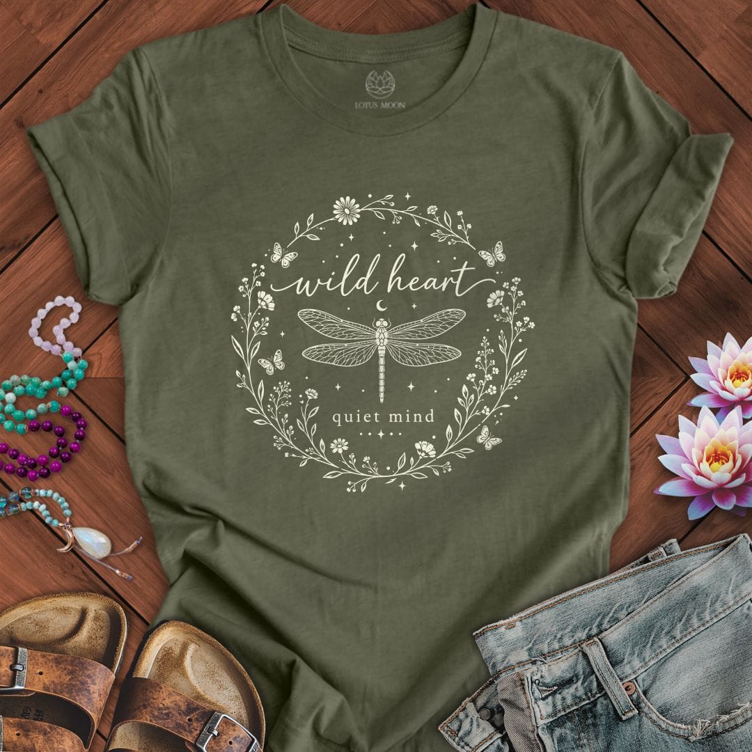 Quiet Wild Tee Heather Military Green