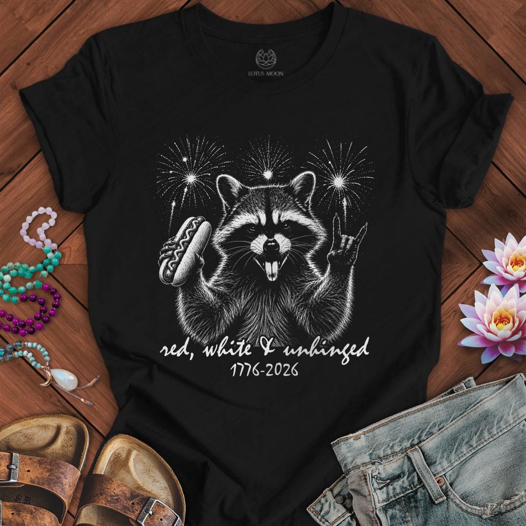 Red White Unhinged Tee Black Heather