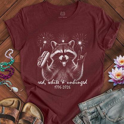 Red White Unhinged Tee Heather Cardinal