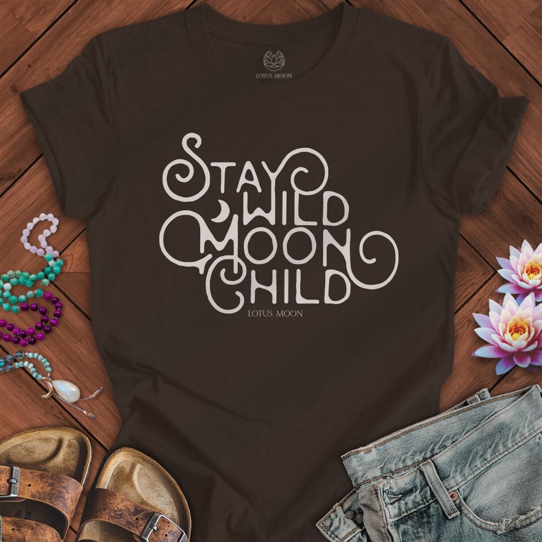 Retro Moon Child Tee Brown
