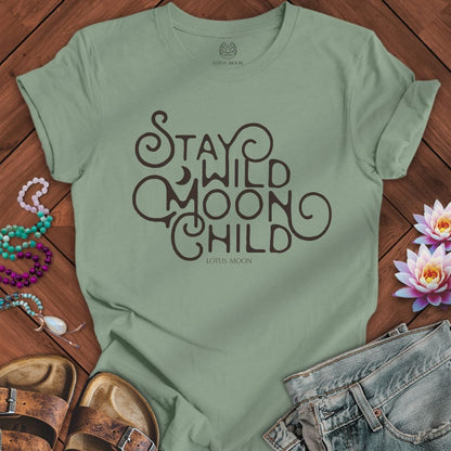 Retro Moon Child Tee Sage