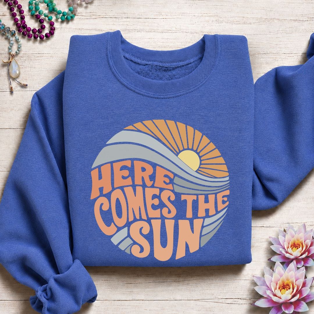 Printify Sweatshirt Retro Sun Sweatshirt S / Heather Sport Royal