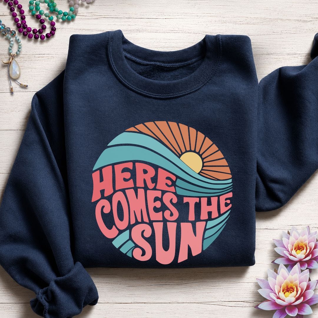 Printify Sweatshirt Retro Sun Sweatshirt S / Navy