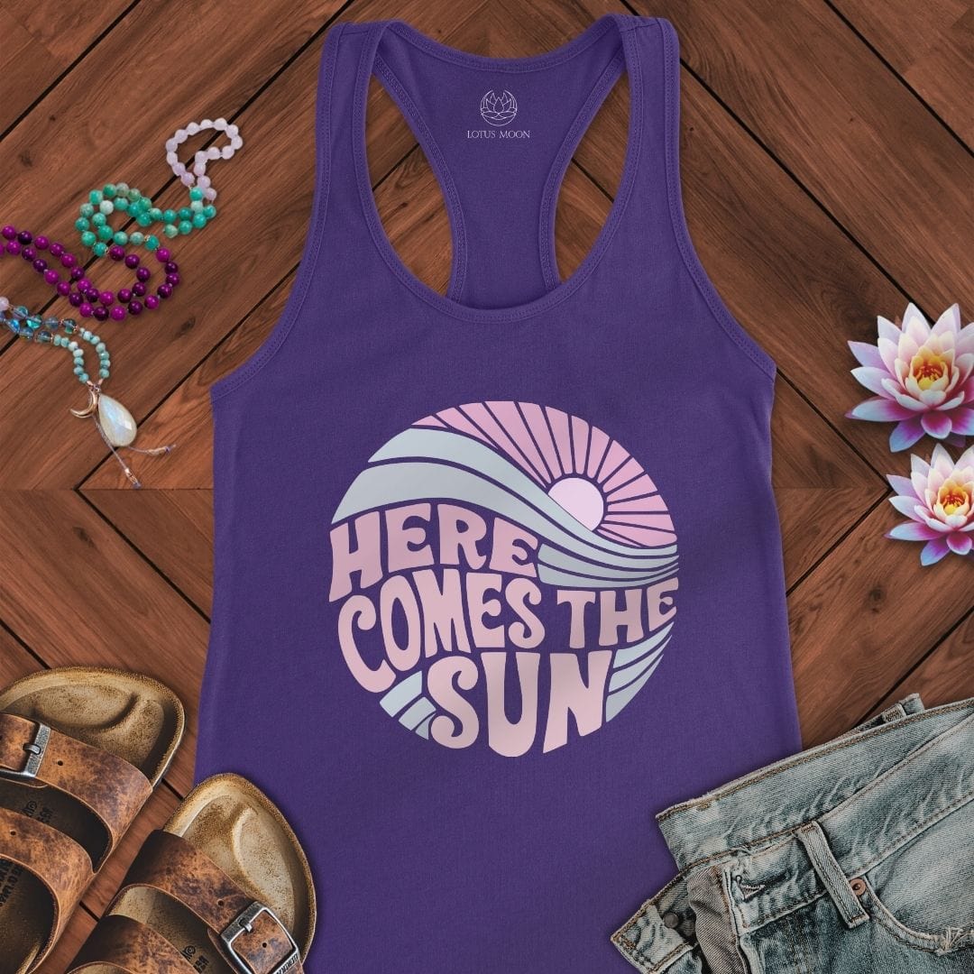 Retro Sun Tank Solid Purple Rush