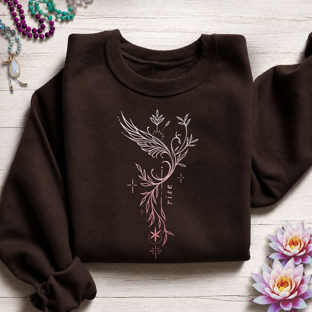 Printify Sweatshirt Rise Phoenix Sweatshirt S / Dark Chocolate