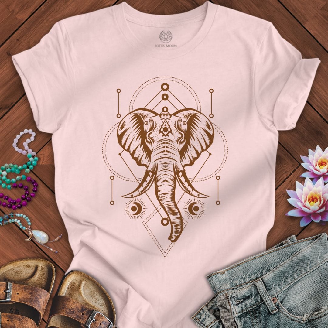 Sacred Elephant Tee Soft Pink