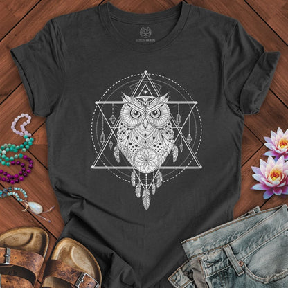 Sacred Owl Tee Dark Grey Heather