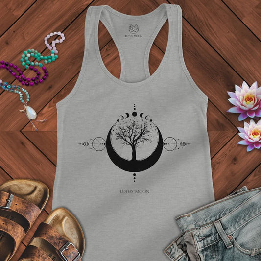 Sacred Tree of Life Tank Heather Grey
