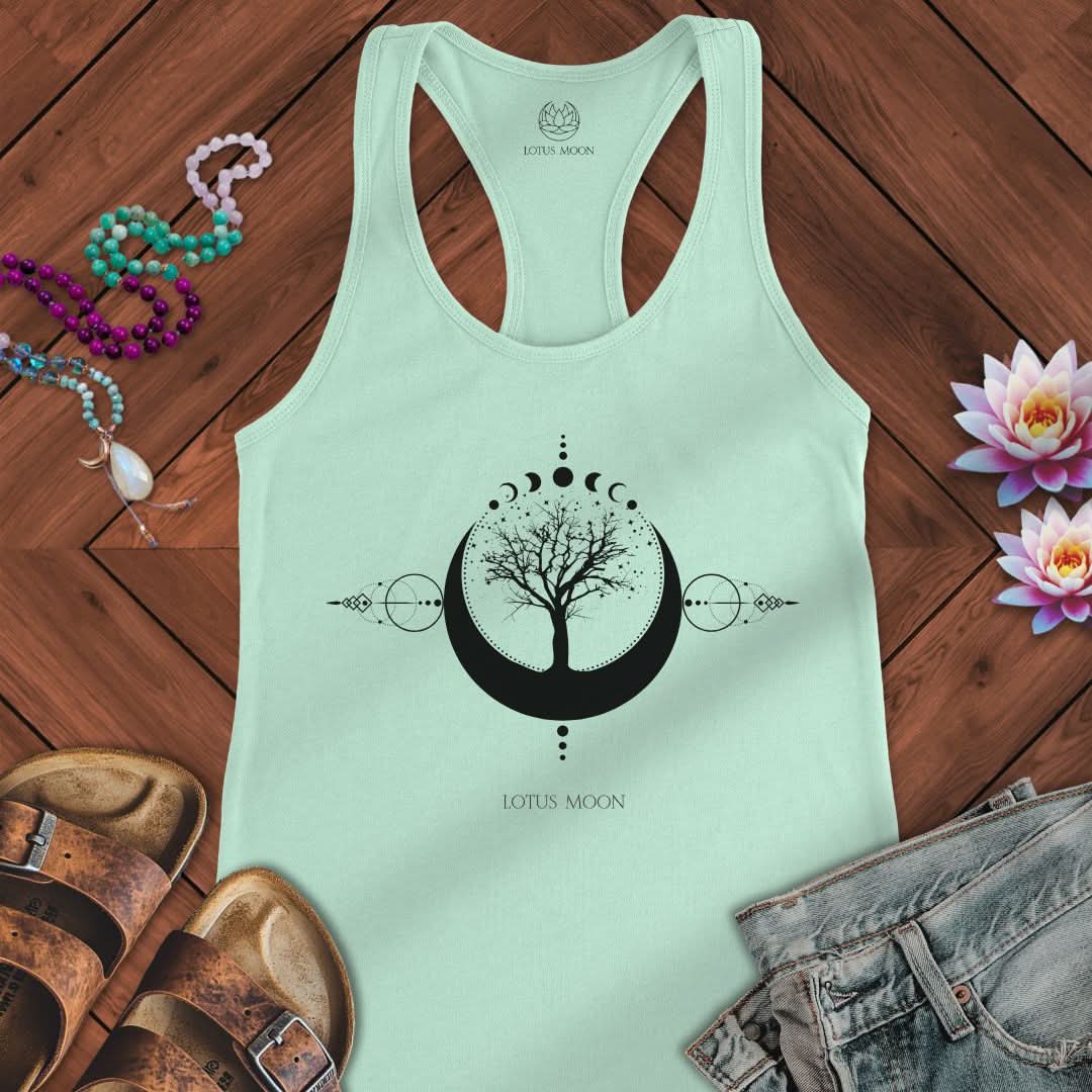 Sacred Tree of Life Tank Solid Mint