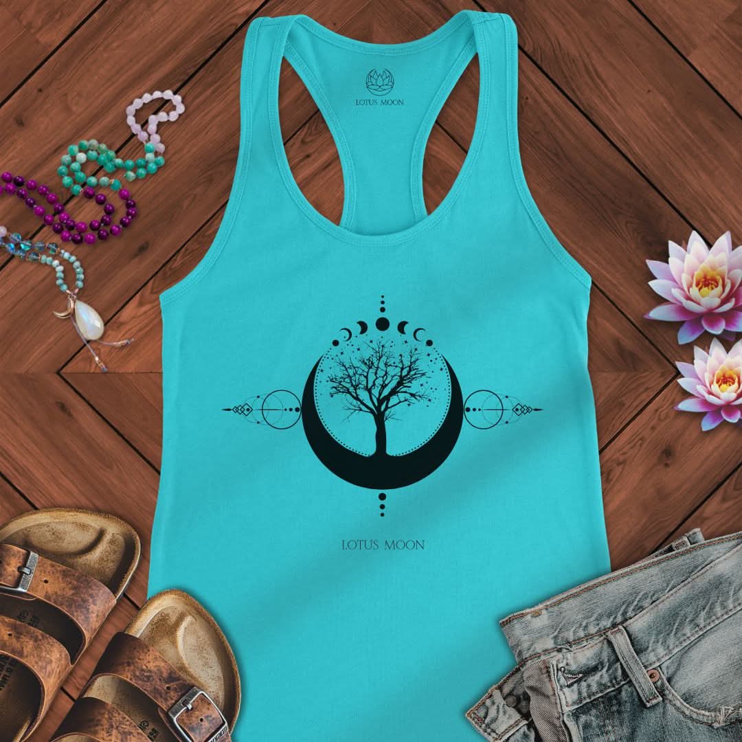 Sacred Tree of Life Tank Solid Tahiti Blue