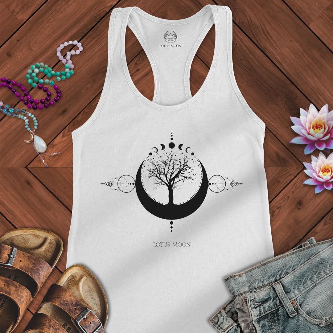 Sacred Tree of Life Tank Solid White