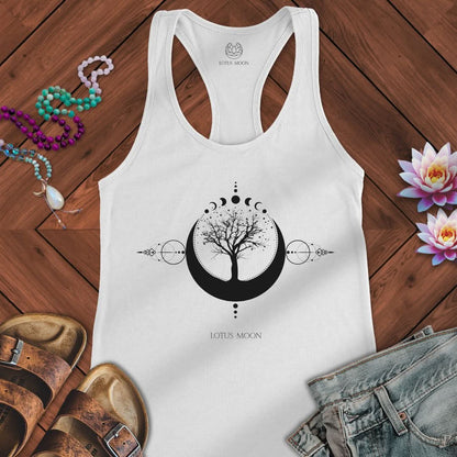 Sacred Tree of Life Tank Solid White