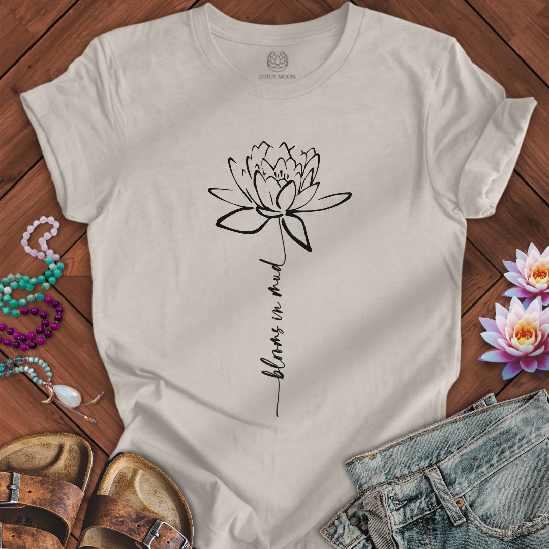 Script Stem Lotus Tee Heather Dust