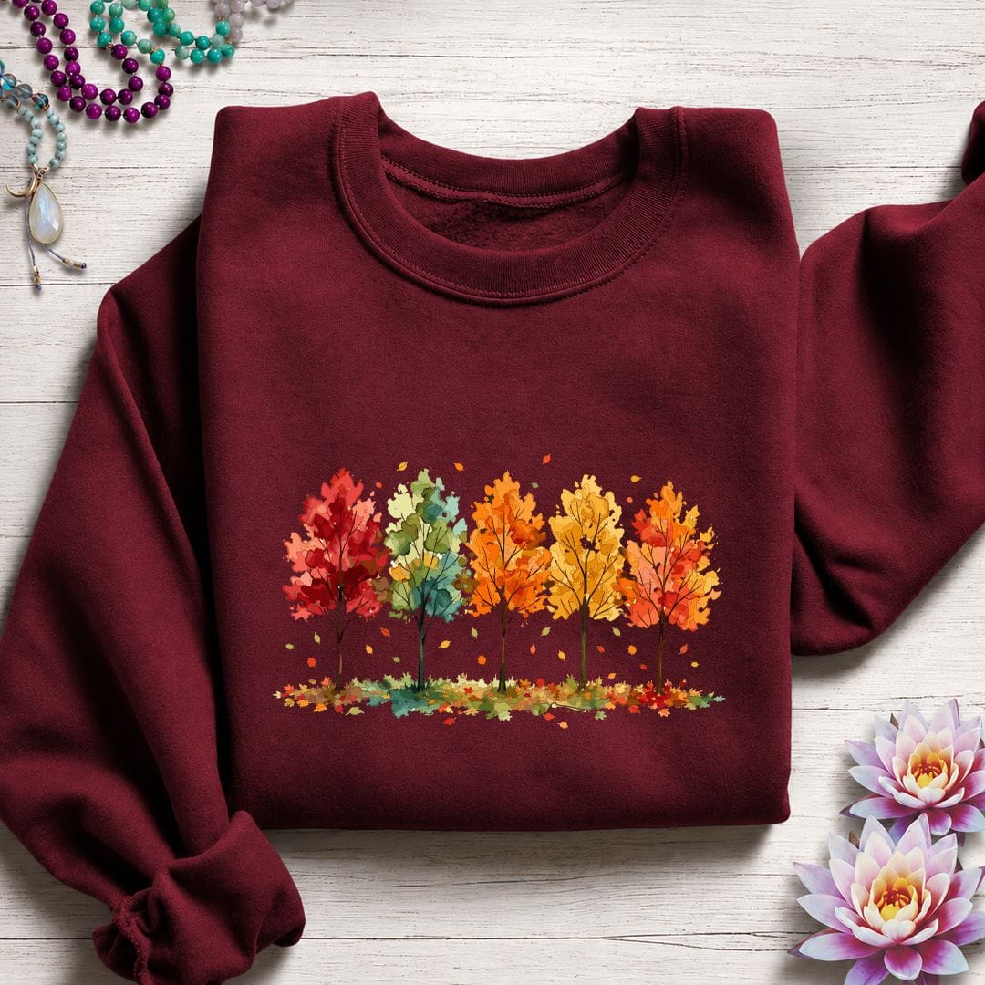 Printify Sweatshirt Season of Change Sweatshirt Garnet / S