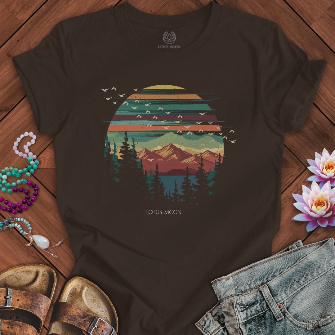Serene Landscape Tee Brown