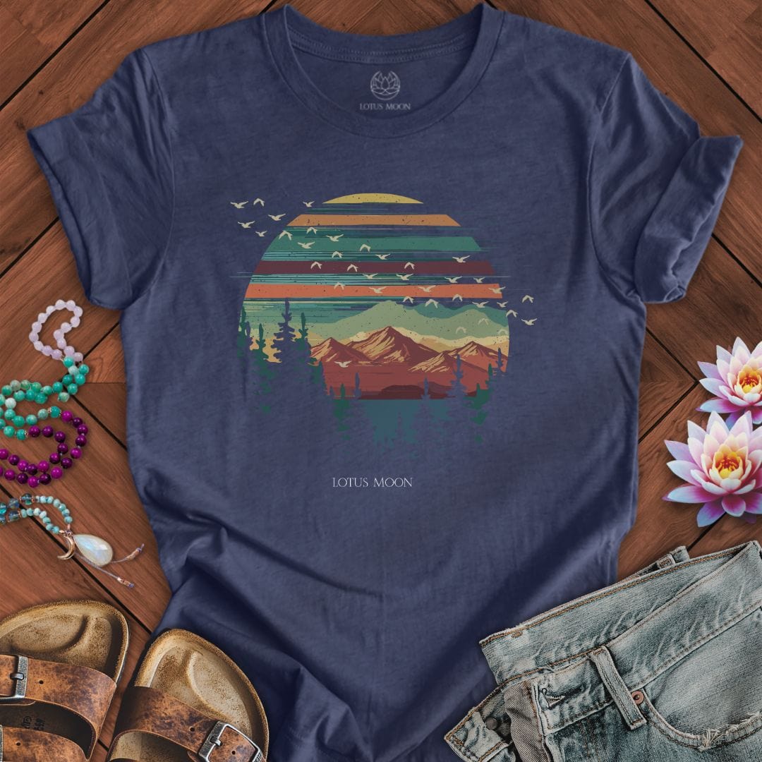 Serene Landscape Tee Heather Navy