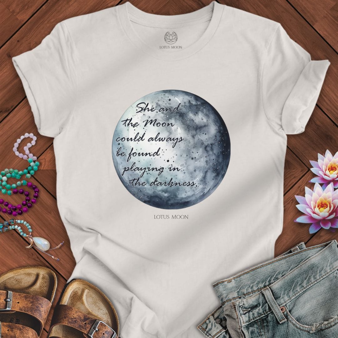 She and the Moon Tee Vintage White