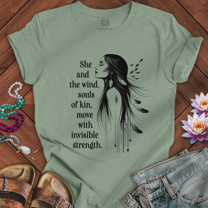 She and the Wind Tee Sage