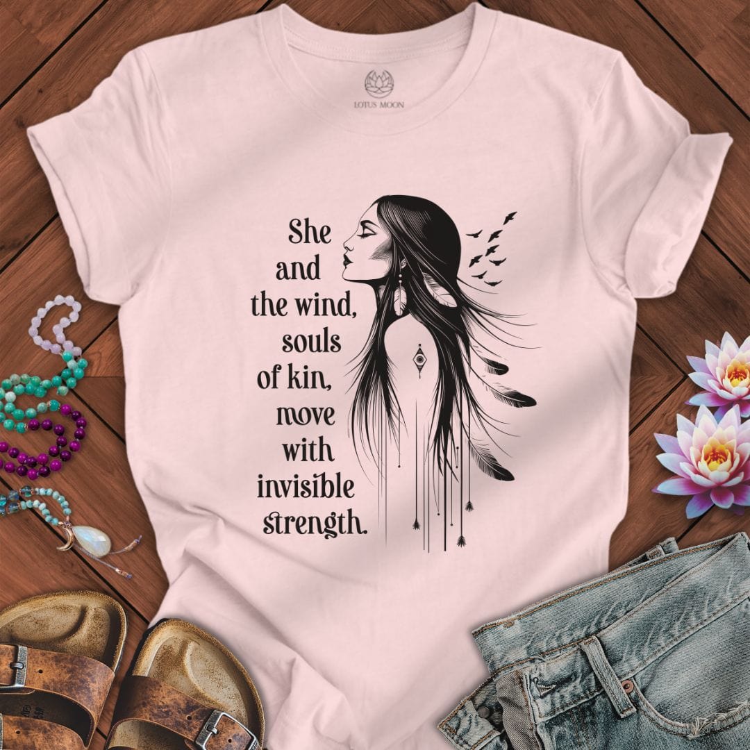 She and the Wind Tee Soft Pink