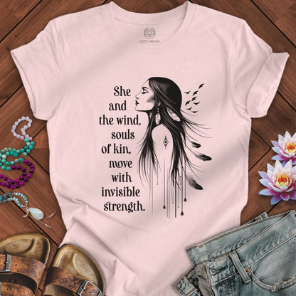 She and the Wind Tee Soft Pink