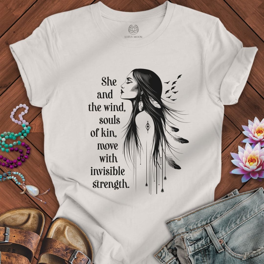 She and the Wind Tee Vintage White