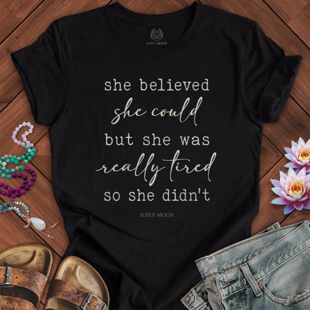She Believed She Could Tee Black Heather