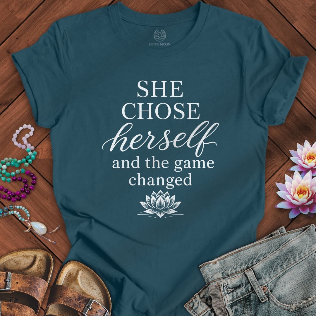 Printify T-Shirt She Chose Herself Tee Deep Teal / S