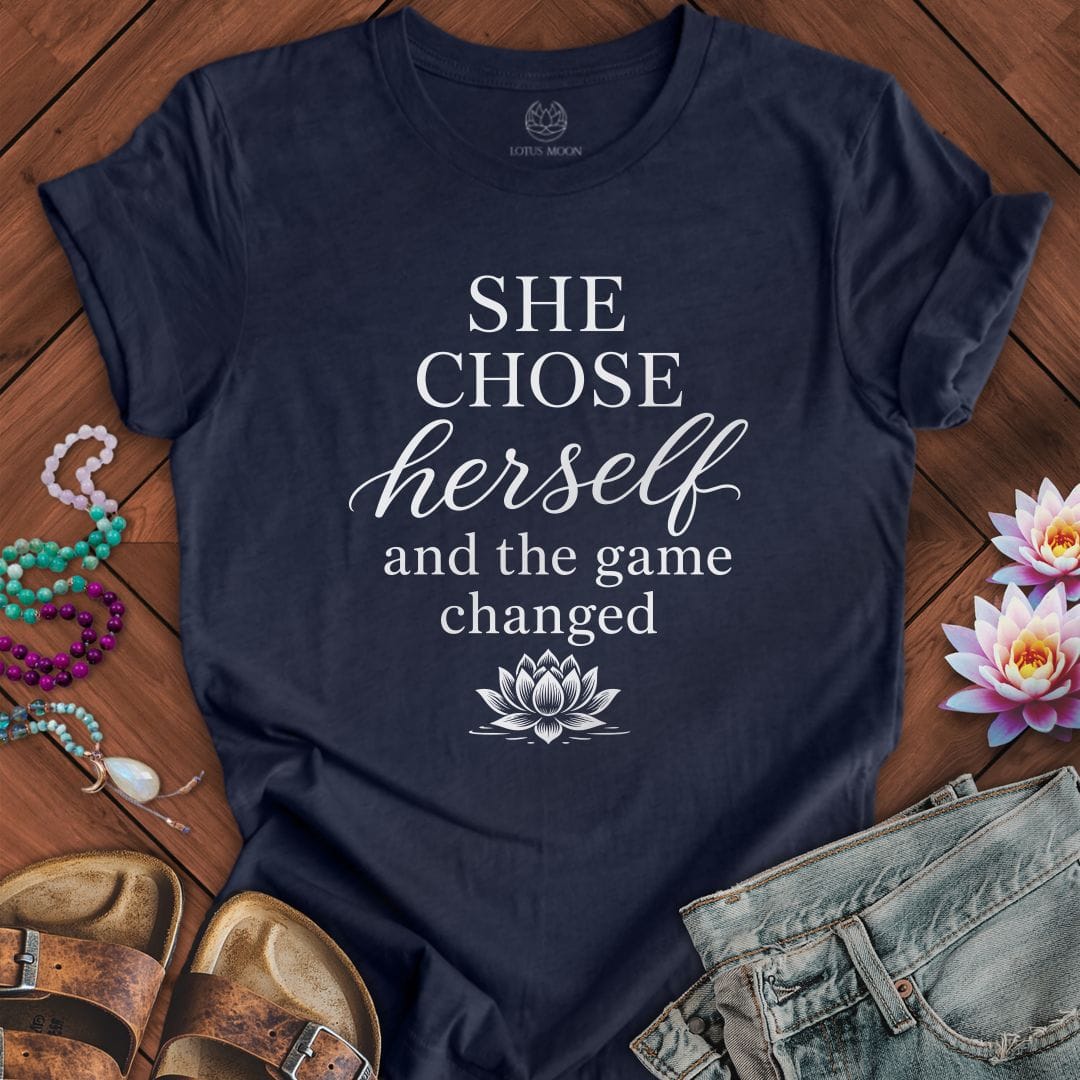 Printify T-Shirt She Chose Herself Tee Heather Midnight Navy / S