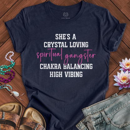 She's a Gangster Tee Heather Midnight Navy