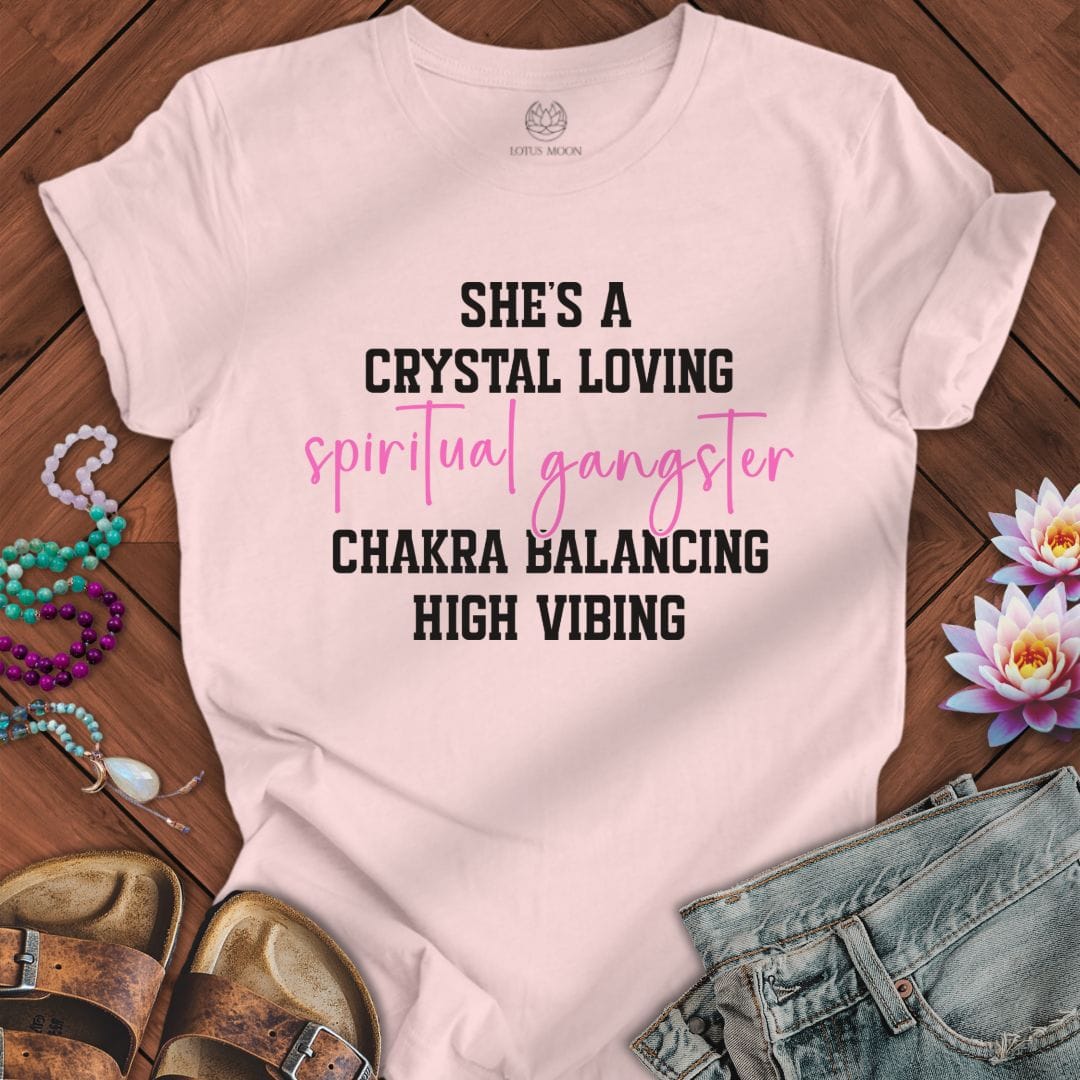 She's a Gangster Tee Soft Pink