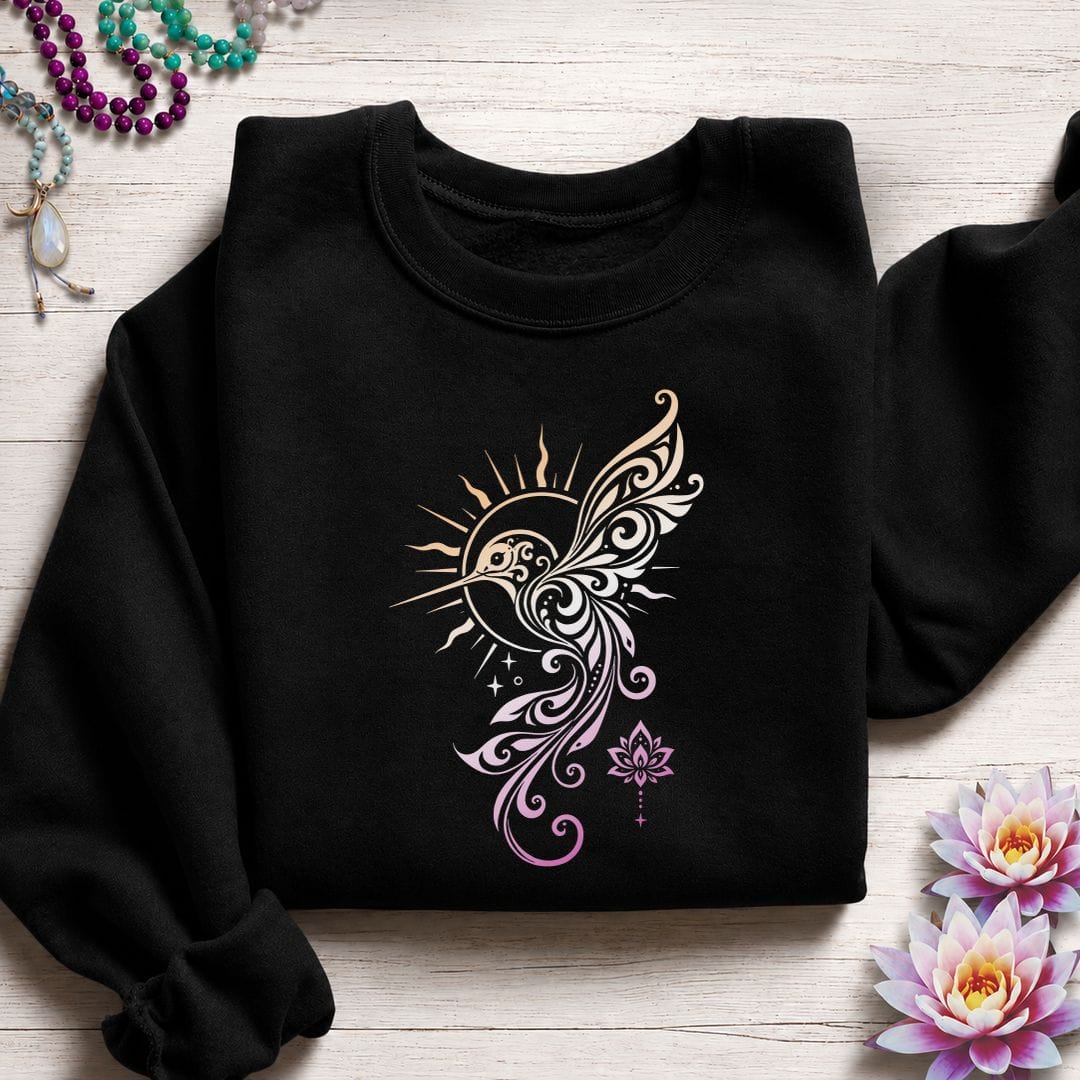 Solar Hummingbird Sweatshirt Black