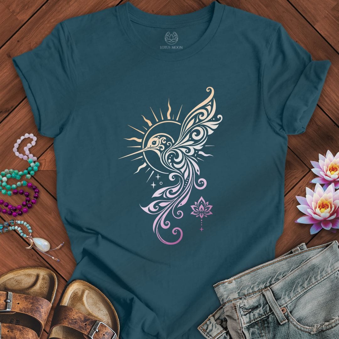 Printify T-Shirt Solar Hummingbird Tee Deep Teal / S