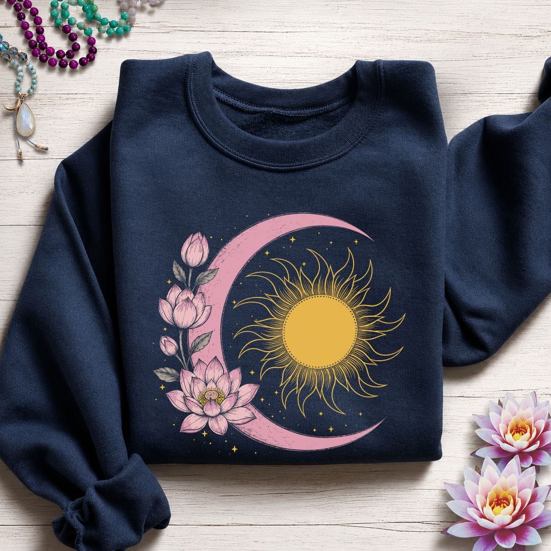Printify Sweatshirt Solar Lotus Sweatshirt Navy / S