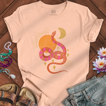 Solar Serpent Tee Peach