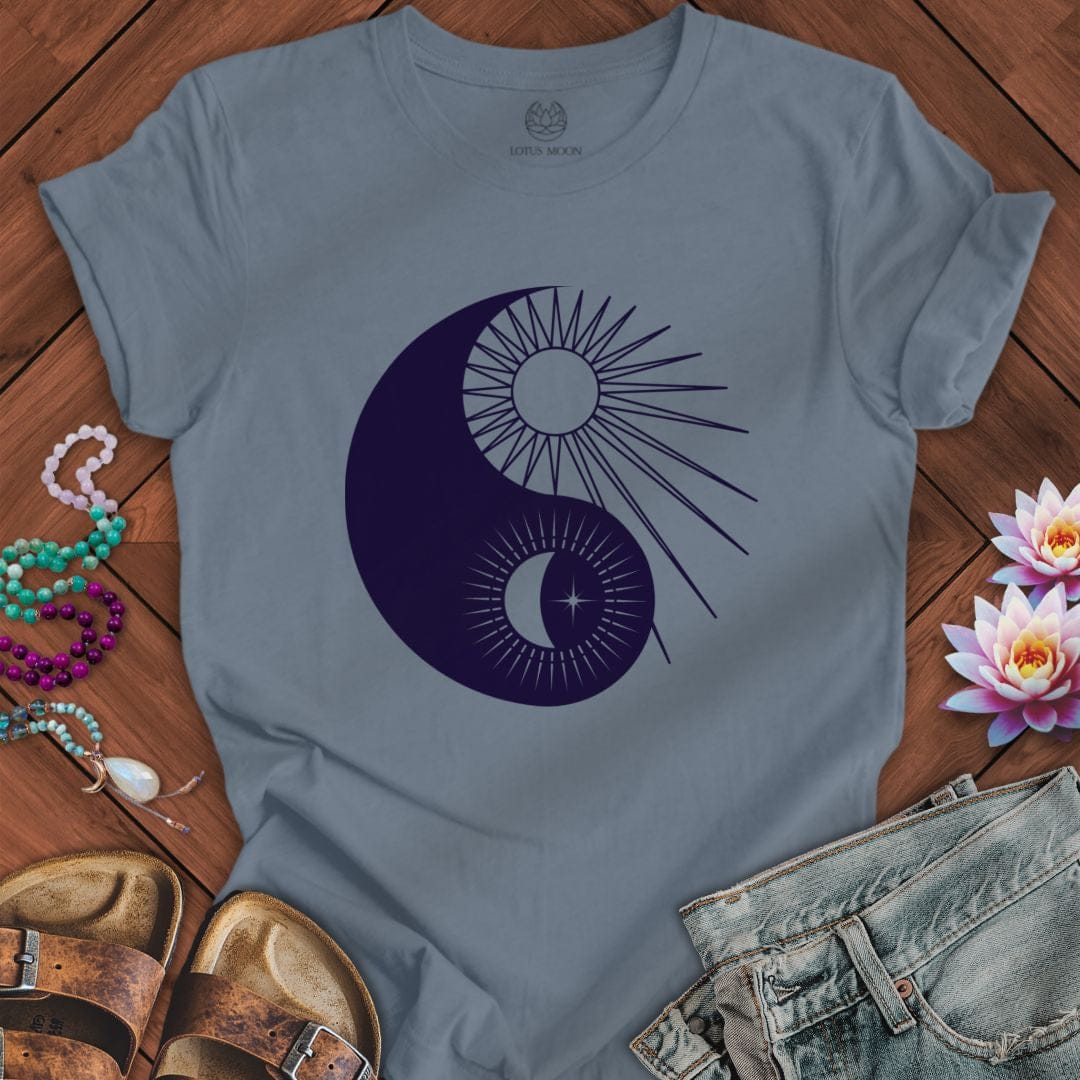 Solar Yin Yang Tee Steel Blue