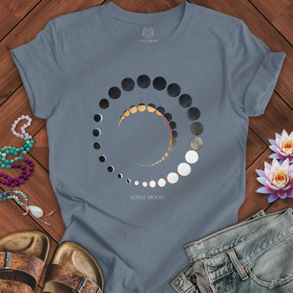 Spiral Moons Tee Steel Blue
