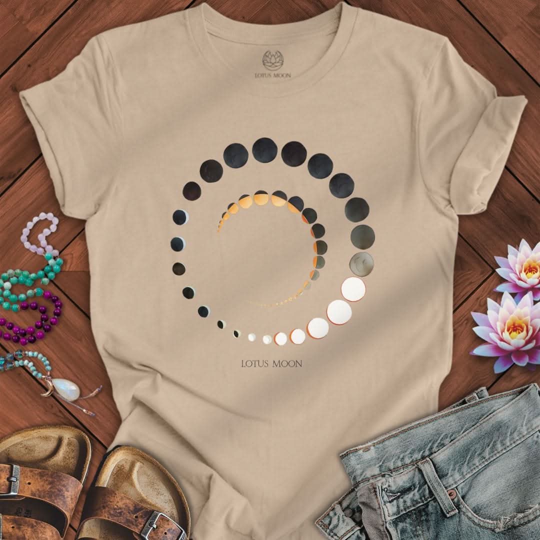 Spiral Moons Tee Tan
