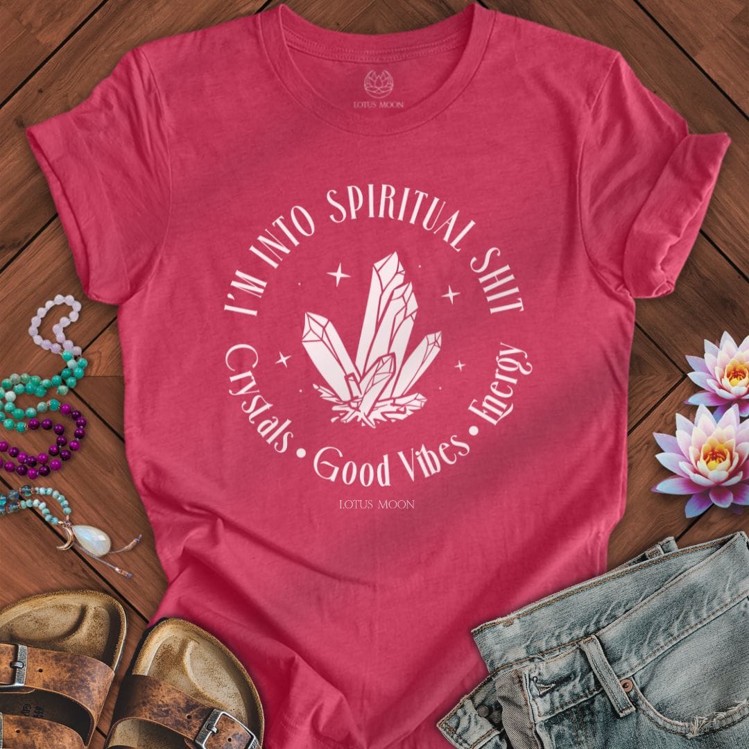 Spiritual Shit Tee Heather Raspberry