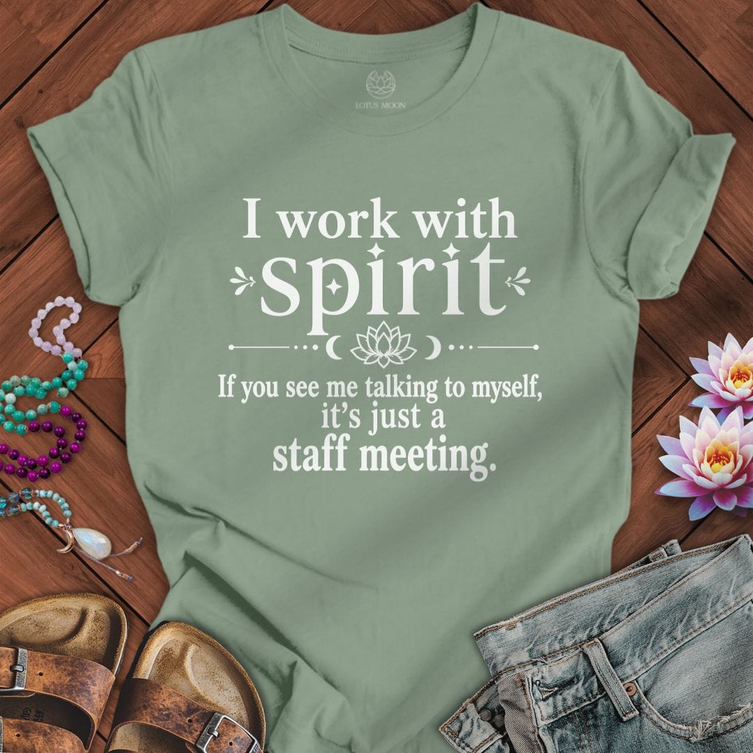 Printify T-Shirt Staff Meeting Tee Sage / S