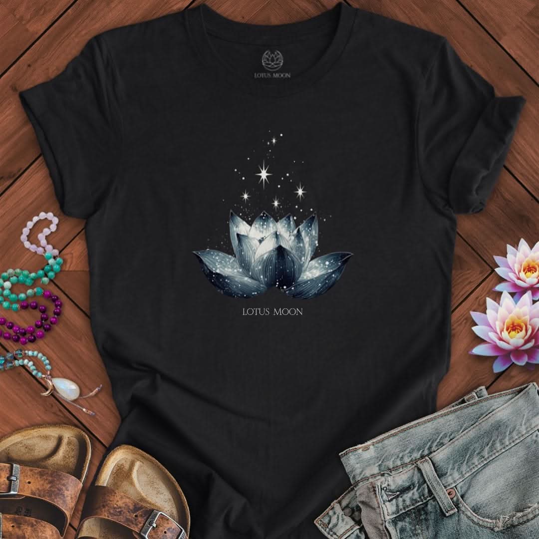 Starry Lotus Tee Solid Black Blend